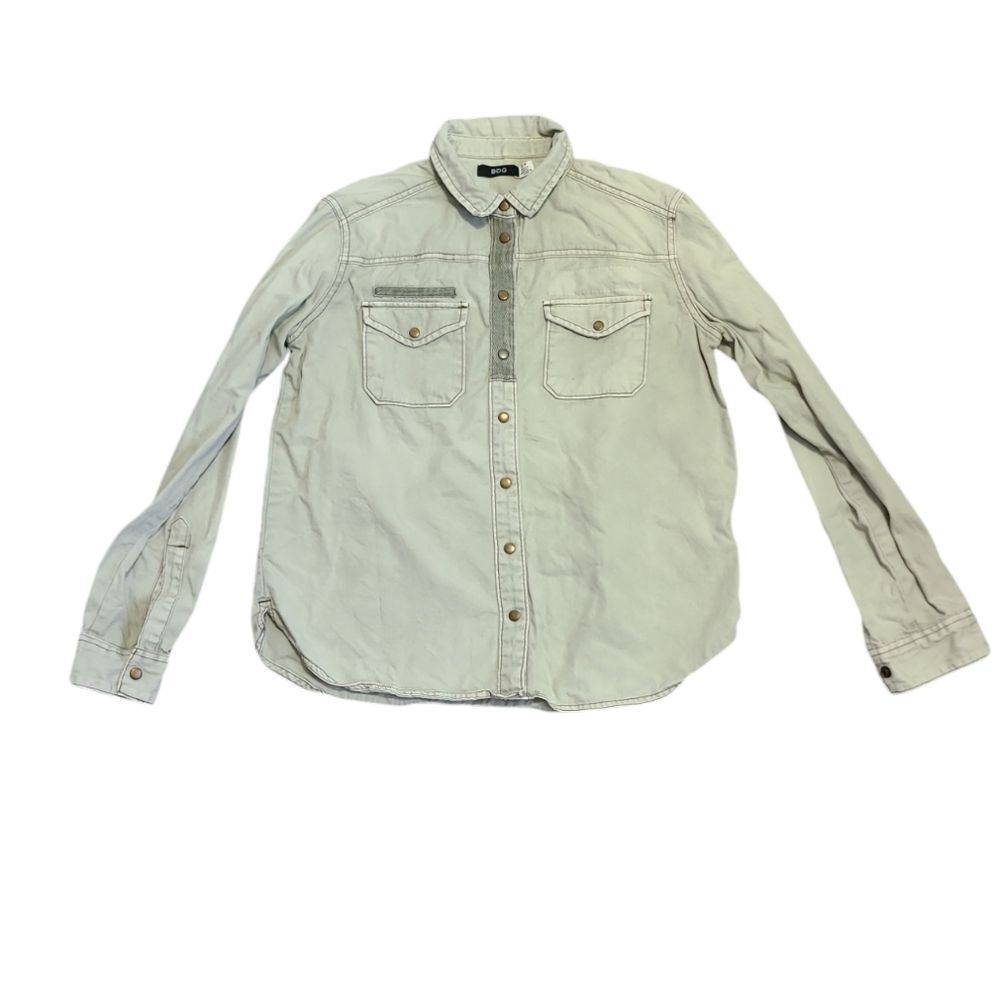 BDG Urban Outfitters Green Snap Up Shirt Women Small Western Casual Outdoor Top